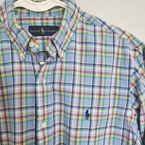Ralph Lauren Men's Spring Colors Button Up Collared Shirt Size Medium